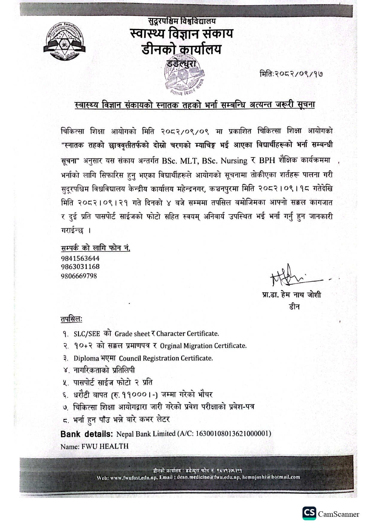 Faculty of Health Sciences